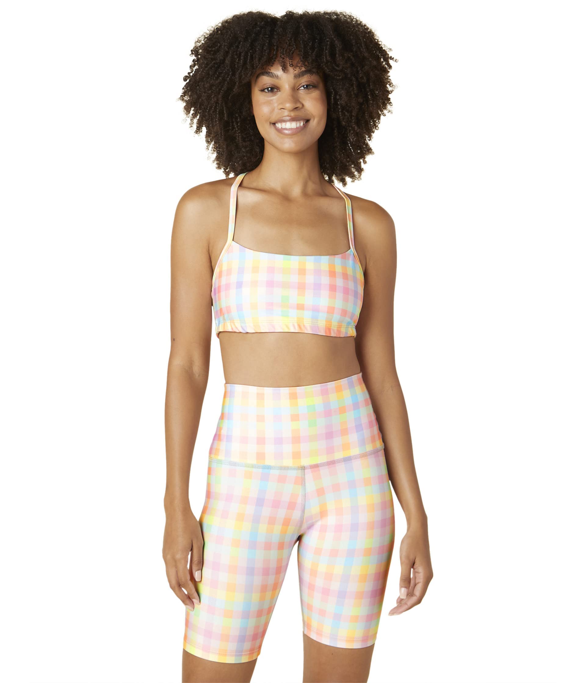 Beyond YogaT-Back Luxe Bra, Pastel Gingham, M