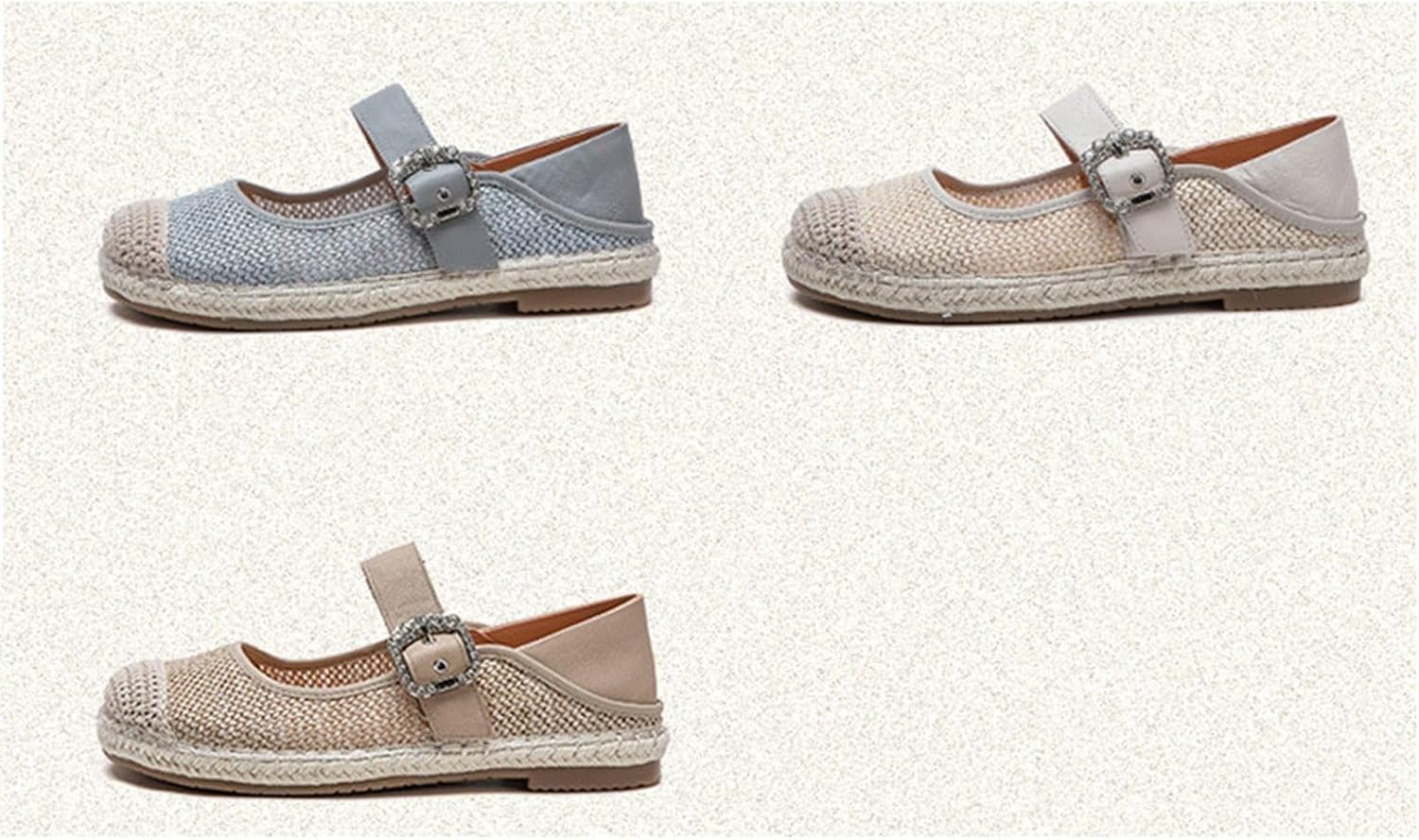 ★Taopagii★[Taopagii] エスパドリーユ レディース スリッポン メッシュ ベルト サンダル サマーシューズ ジュート カンバス 通気性 トレッキングシューズ