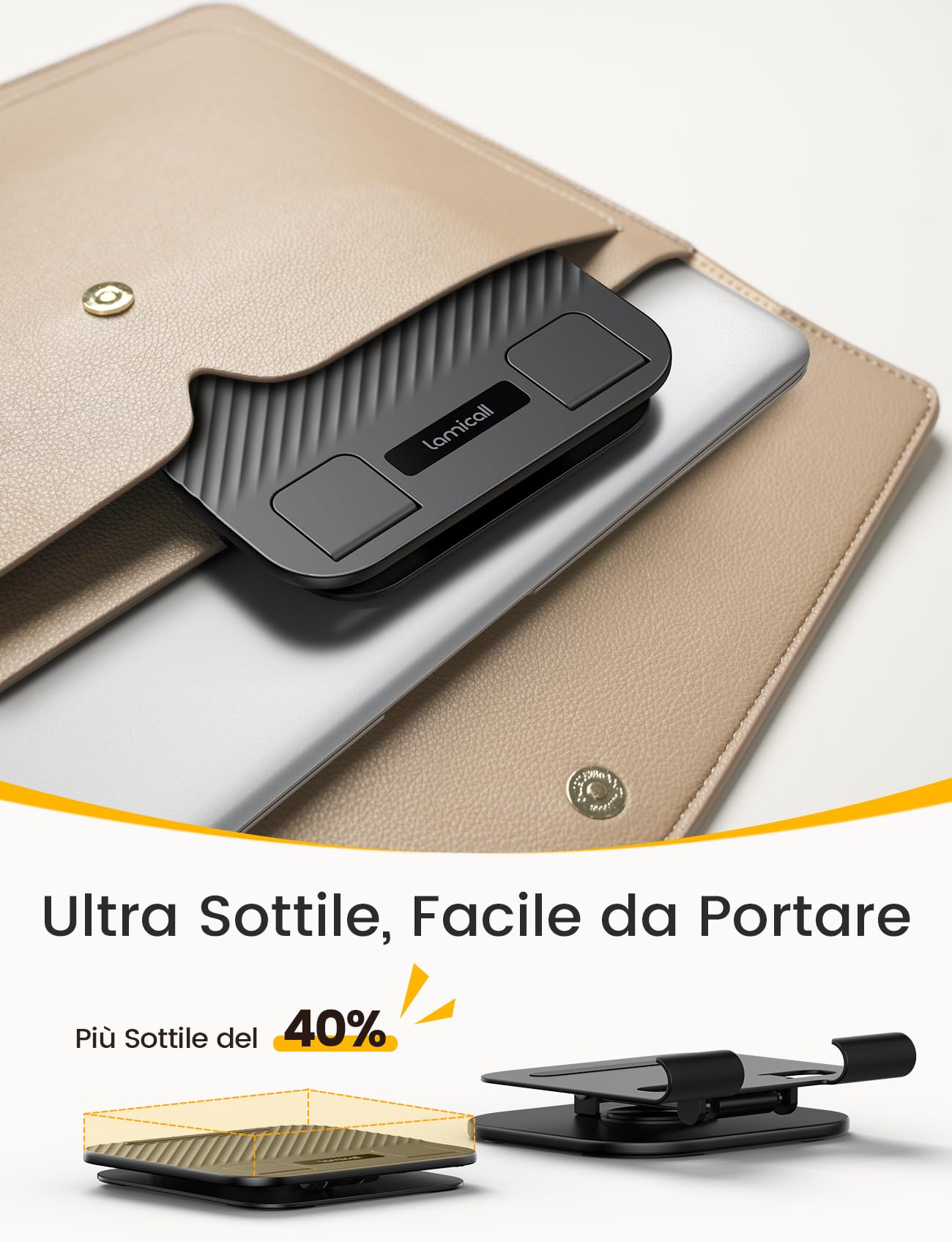 Lamicall Supporto per Tablet, Porta Tablet da Tavolo Girevole 360° Regolabile Pieghevole per iPad Pro/Air/Mini, Samsung, iPhone 4,7-13"