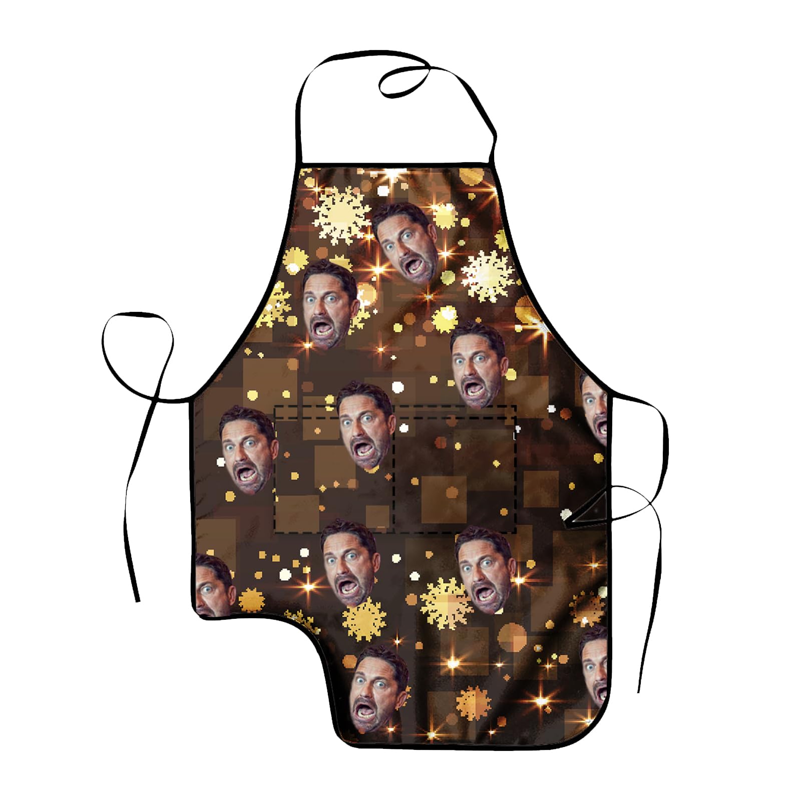 Personalised Apron Christmas Apron Customise Any Text Any Photo Christmas Printed Apron Personalised Apron With Pockets Custom Apron Gift For Your Lover (F) — image 1