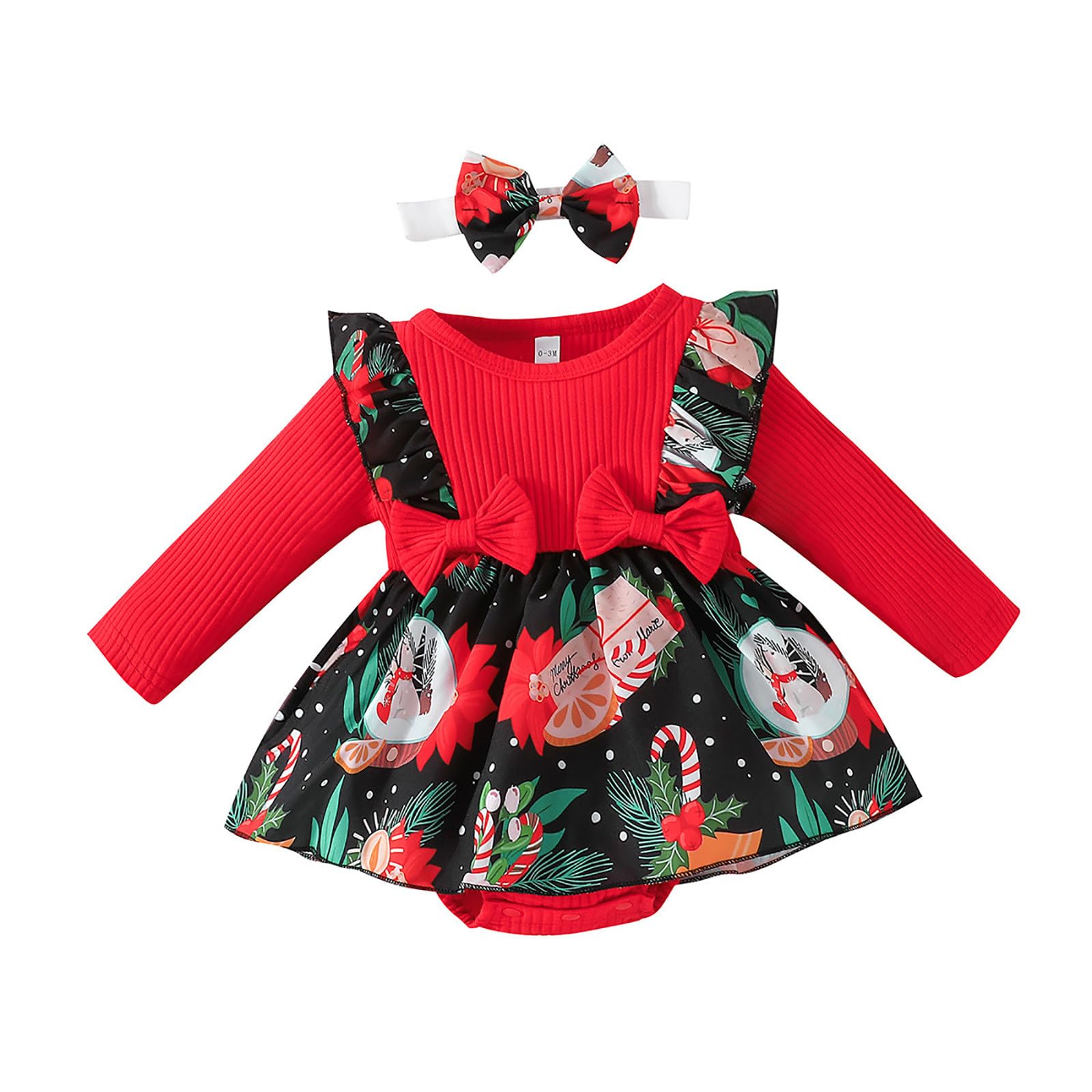Costume Elfe De Noël Bébé Fille - Body Manches Longues Et Jupon - Taille Bébé/enfant - Déguisement Fêtes