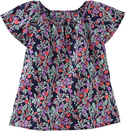 Oshkosh Girls S/S Floral Poplin Top; Multiple Colors 3 Toddler