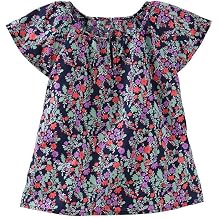 Oshkosh Girls S/S Floral Poplin Top; Multiple Colors 3 Toddler
