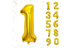 40 Inch Gold Number Balloon for 1st Birthday