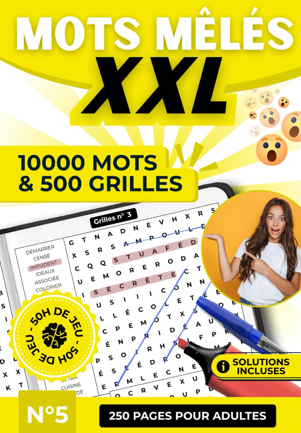 Mots Mêlés XXL – 500 Grilles Inédites et 10 000 Mots à Découvrir | Livre de Jeux de Lettres, Casse-Têtes et Détente pour Adultes, Seniors et Tous Âges ... XXL – 500 Grilles, 10 000 Mots par Volume)