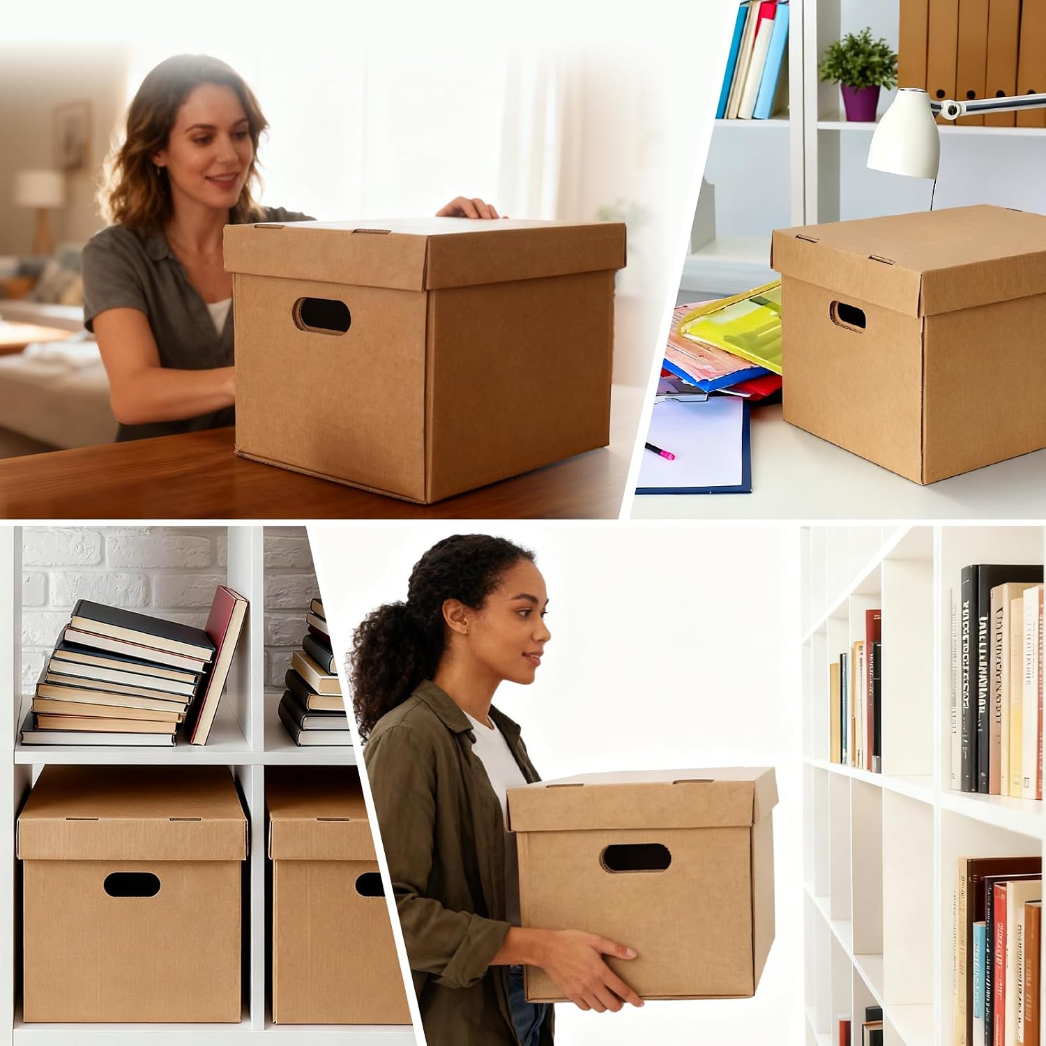 10 Pcs Acid Free Storage Boxes, Archival Storage Boxes, 15 x 12 x 10 Inch Thickened Buffered Acid Free Board Photo Storage Box for Storing Documents Magazines Cards Prints Arts