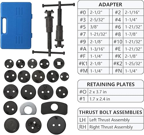 Miniatura 2 de Mezchi Paquete de 24 herramientas de compresor de pistón de freno de disco para reemplazo de pastillas de freno herramienta de compresión de pinza