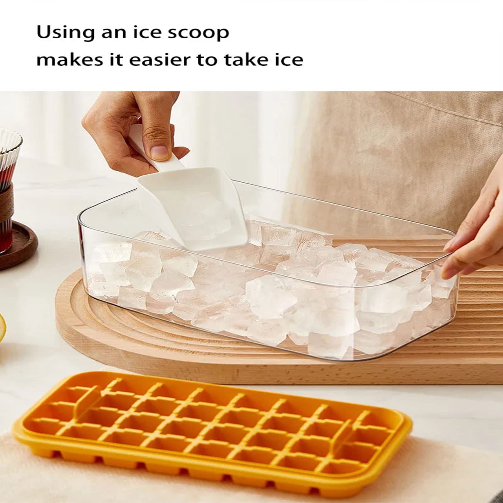 Stampo per ghiaccio in silicone con 64 griglie e contenitore per cocktail e bibite