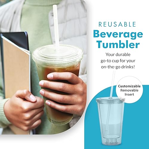 Miniatura 4 de Vaso portátil de doble capa Eco To Go,16 oz. de capacidad, transparente (All Clear - Removable Insert)