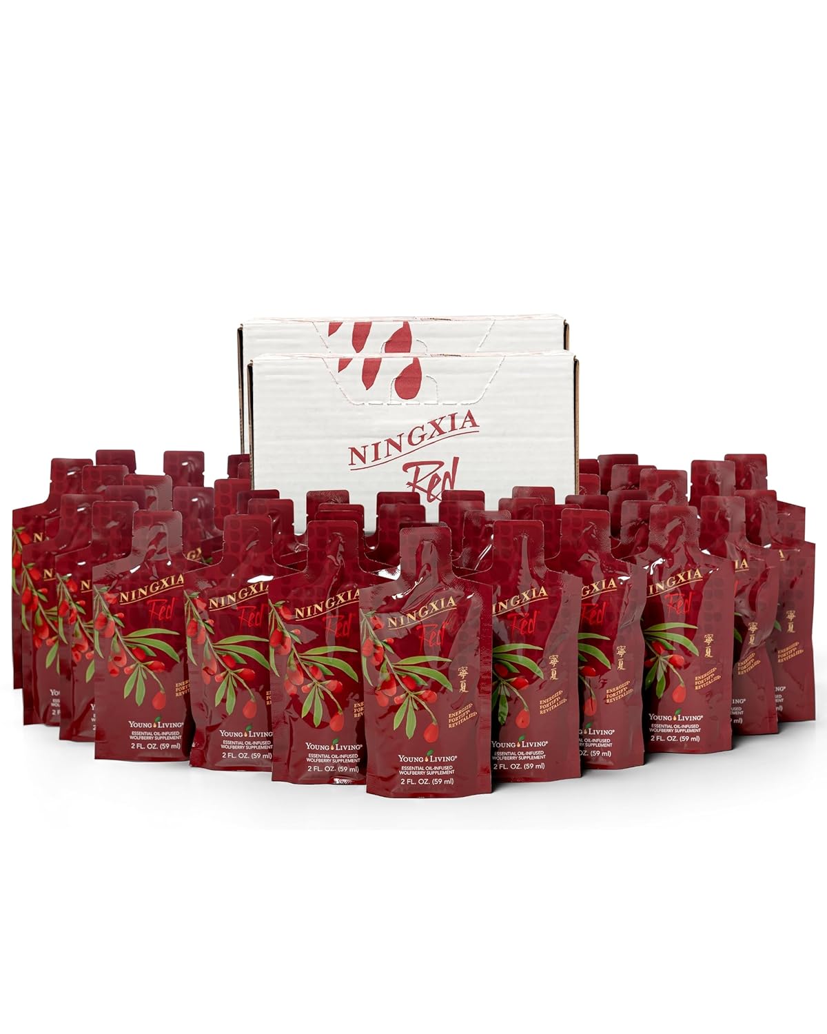 Young Living Ningxia Red, 2 oz Packets (Pack of 60) | Daily Beverage | Convenient Sachets | Packed with Superfoods, Antioxidants & Nutrients | Supports Natural Vitality | Vegan & Caffeine-Free