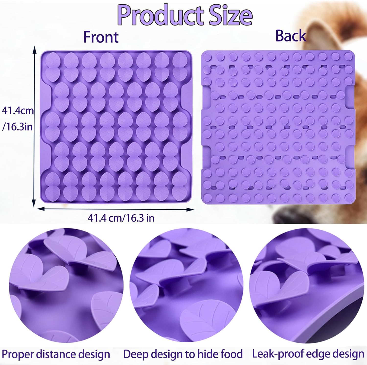 Snuffle Mat for Large Dogs,Silicone Slow Feeder Lick Mat for Slow Down Feeding,Encourages Natural Foraging Skill,Relieving Stress,Interactive Feed Game Toy for All Breed Dogs