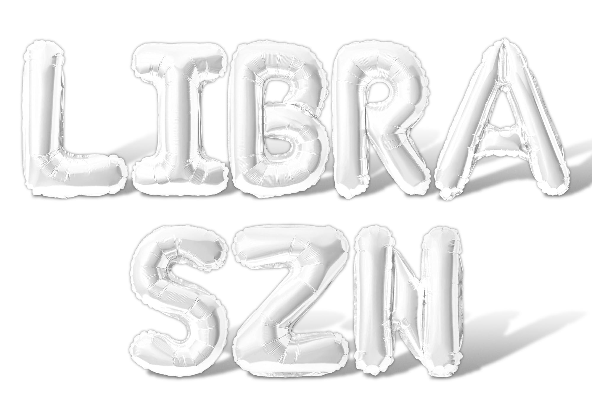 Letter Balloons - LIBRA SZN 16" Inch Alphabet Letters Foil Mylar Balloon September or October Birthday Party Balloon Banner (White)