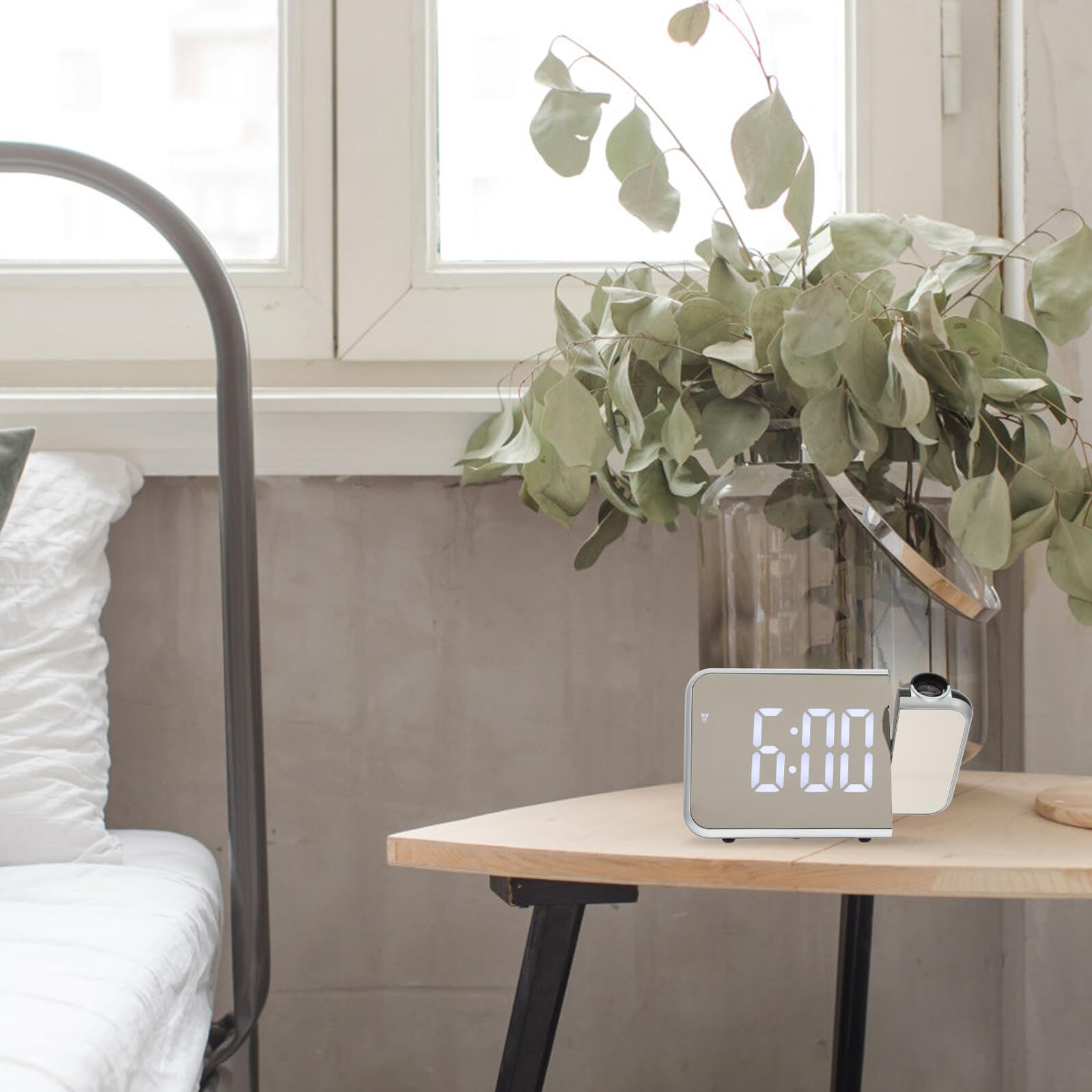 Cabilock Negro Reloj Despertador Digital de Proyección, para Dormitorio
