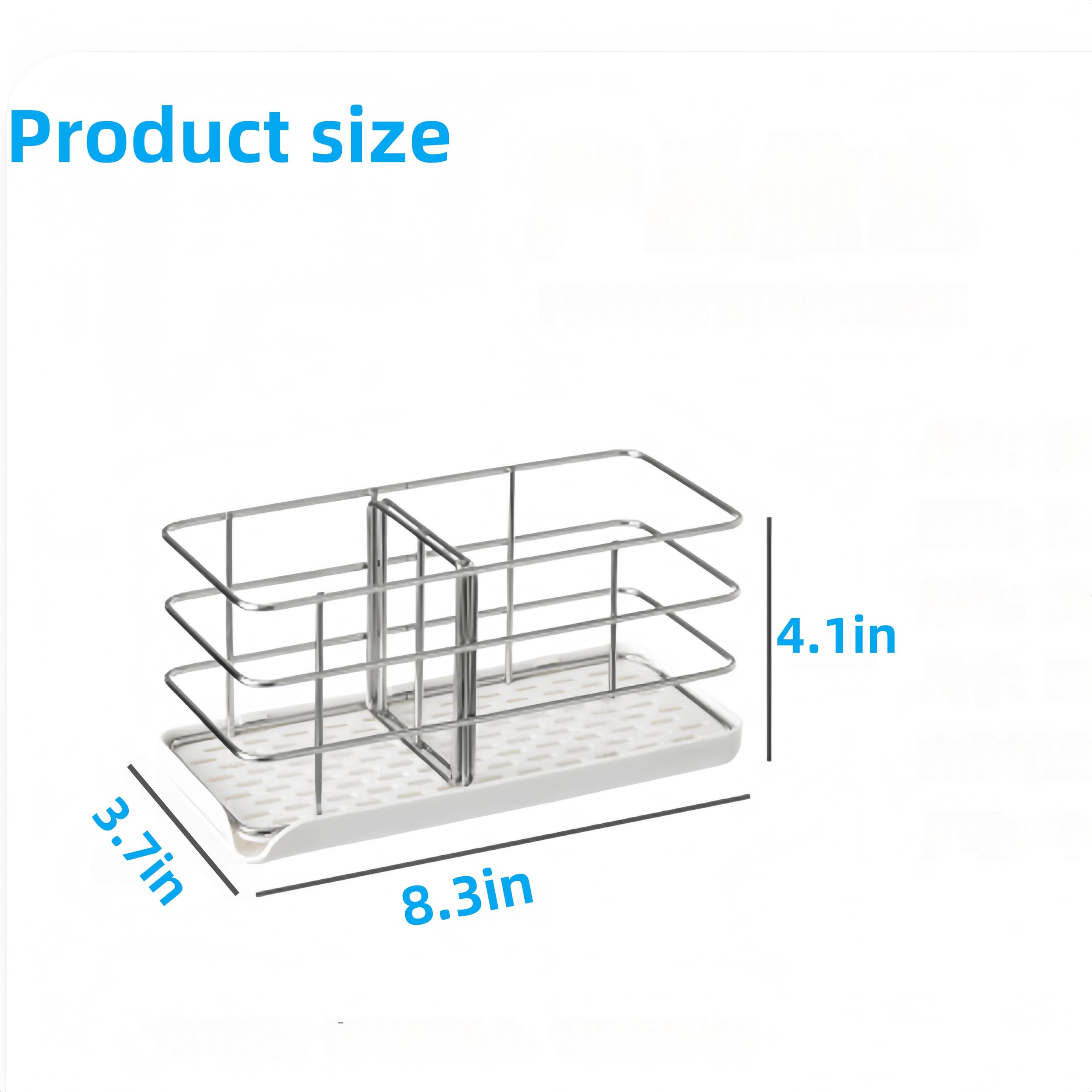 XG Glitter Kitchen Sink Storage Rack Sponge Holder –Stainless Steel Sink Box Utensil Holder Can Store sponges, Brushes,Durable, Easy-to-Clean for Kitchen & Bath Essentials Top