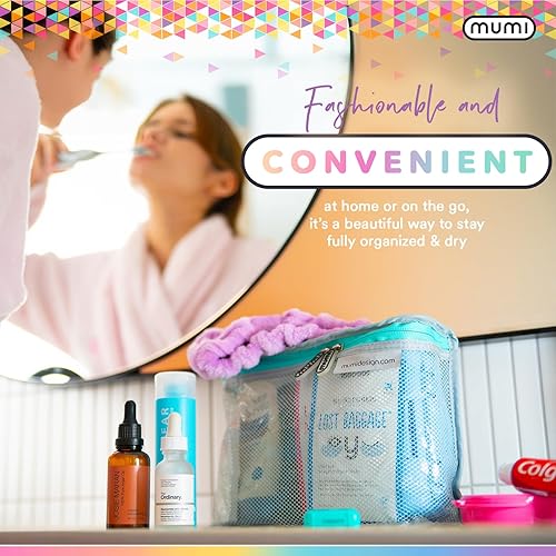 Miniatura 7 de MUMI Juego de bolsas de aseo de viaje de 3 piezas  Bolsa de viaje para artículos de tocador aprobada por la TSA para mujeres  Bolsa de aseo