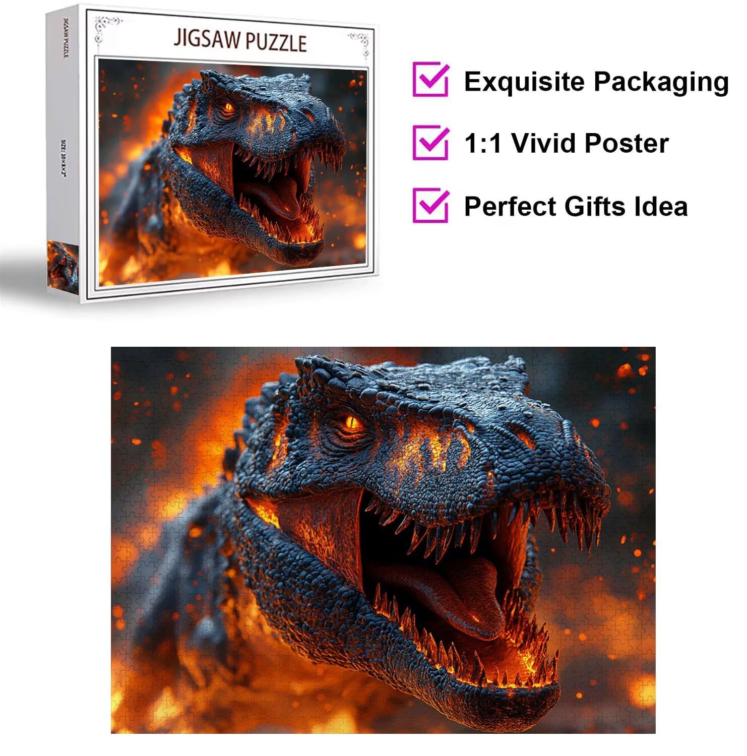 Puzzle 3000 Pezzi dinosauri Puzzle Adulti, Gioco Educativo, n-387 | Jigsaw Puzzles astratto, Impossibile Difficile Sfida, Classici Gioco Familiare, Giochi Divertenti, Idee Regalo