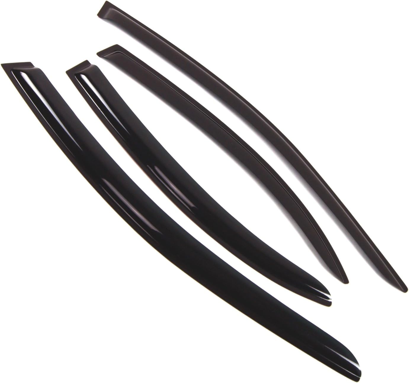 Tuningpros Visor de ventana compatible con Dodge Stratus 2001-2006, DGWV2-097, deflector de montaje exterior, protector de lluvia, humo oscuro,