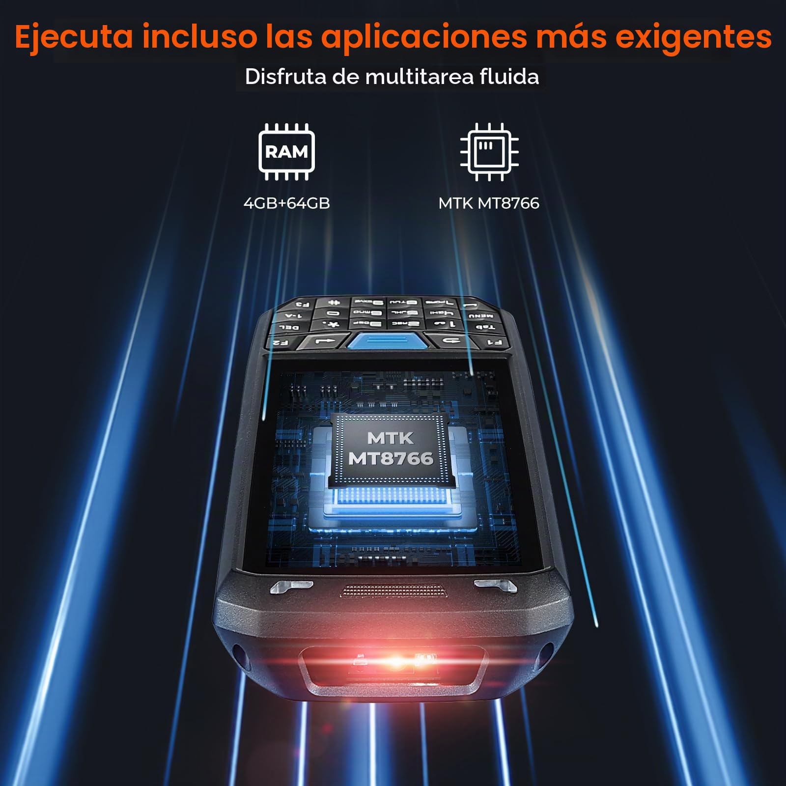MUNBYN Escáner de Códigos de Barras Android, PDA Android 13, 4GB+64GB con Teclado, Equipado con Escáner N6703 1D/2D QR, Inventario IP66, Software para Almacén