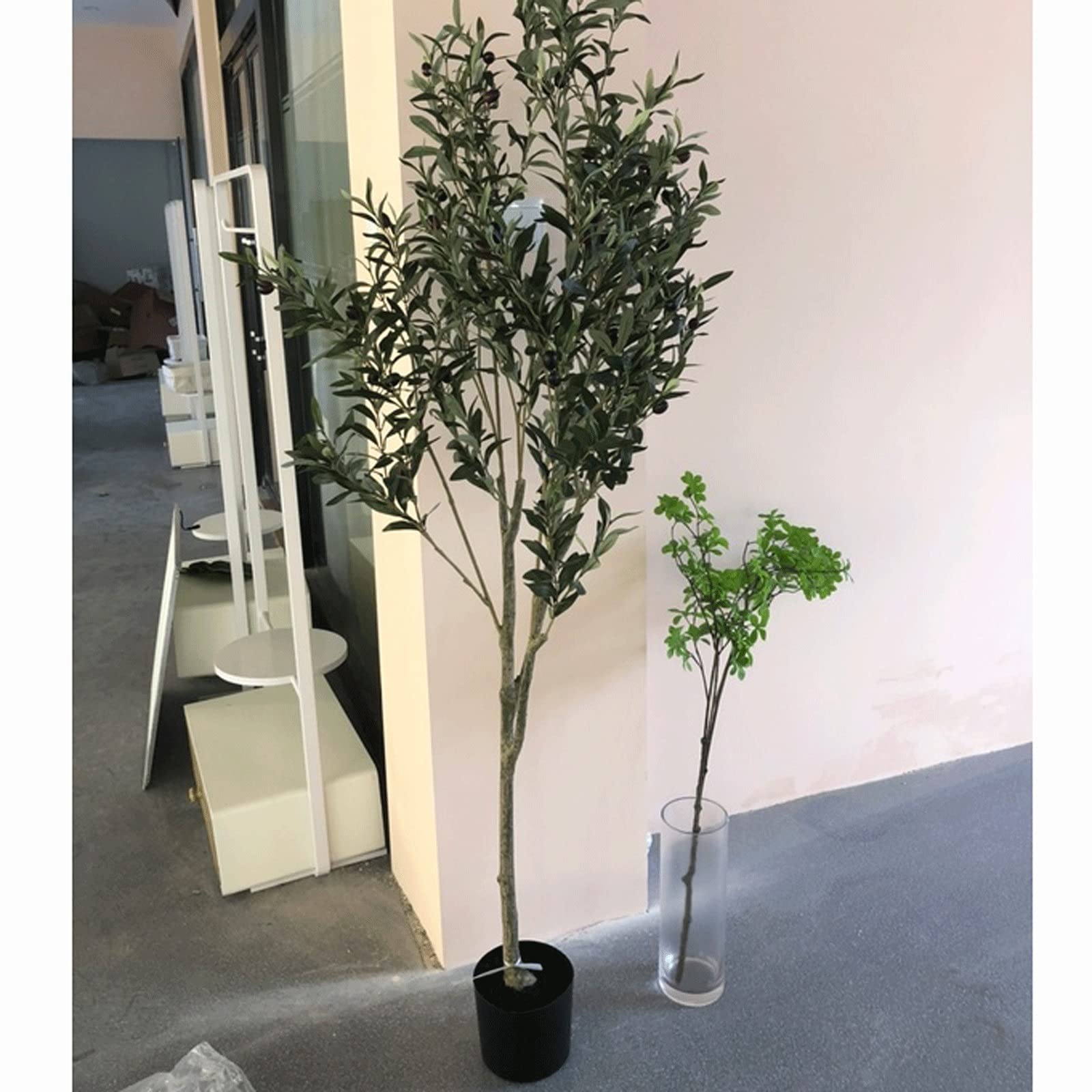 Sztuczne Bonsai 25,6 Cala Sztuczne Drzewo, Sztuczne Drzewo Oliwne Owoce Rośliny Jedwabne Liście Oliwne Dekoracje Do Domu Ogród Biuro Ślub Zieleń Dekoracje Do Domu Biuro