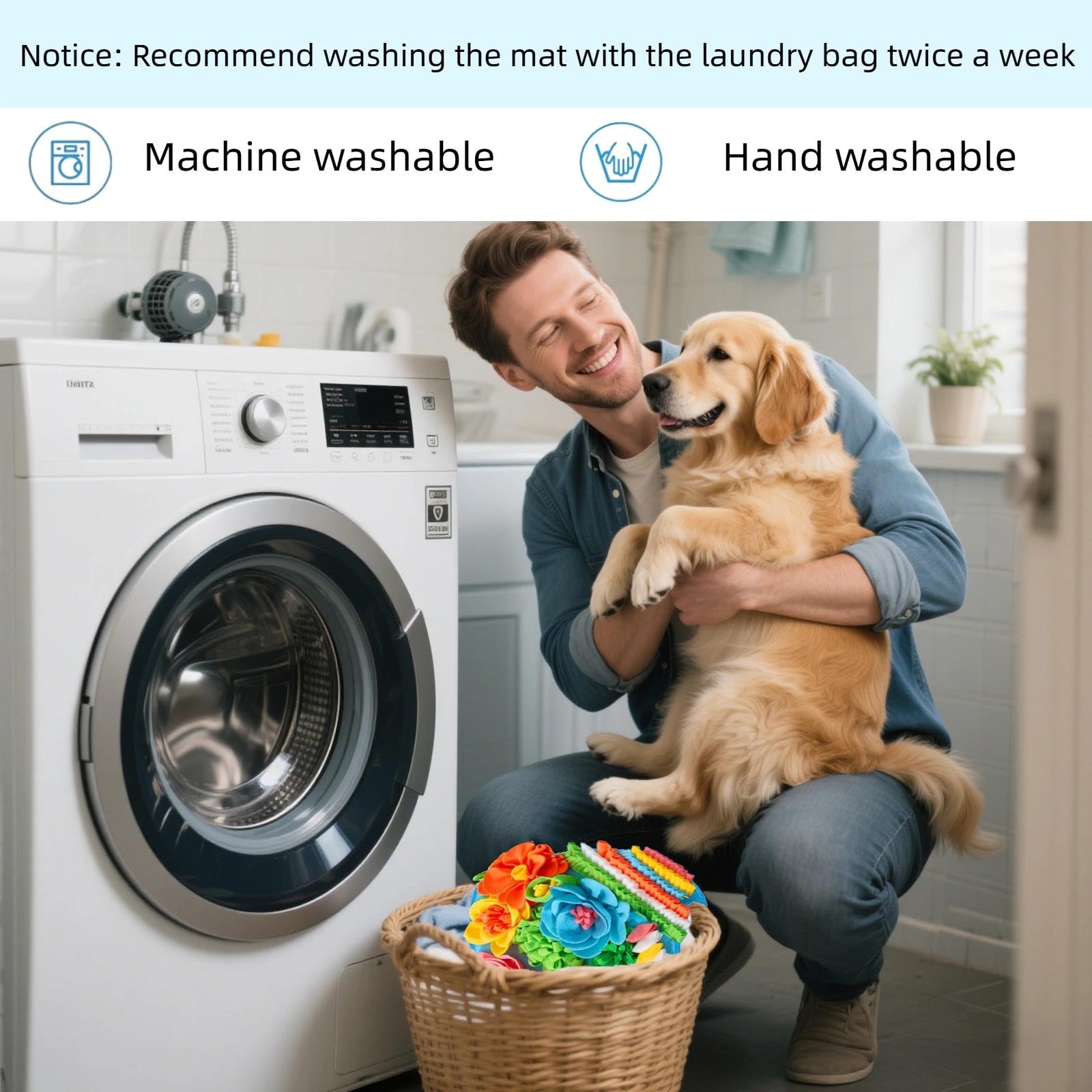 Schnüffelmatte für Hunde - Interaktives Hundespielzeug für geistige Stimulation, Stressabbau und Training - rutschfeste Hundefuttermatte fördert die natürliche Nahrungssuche, 39,1 cm