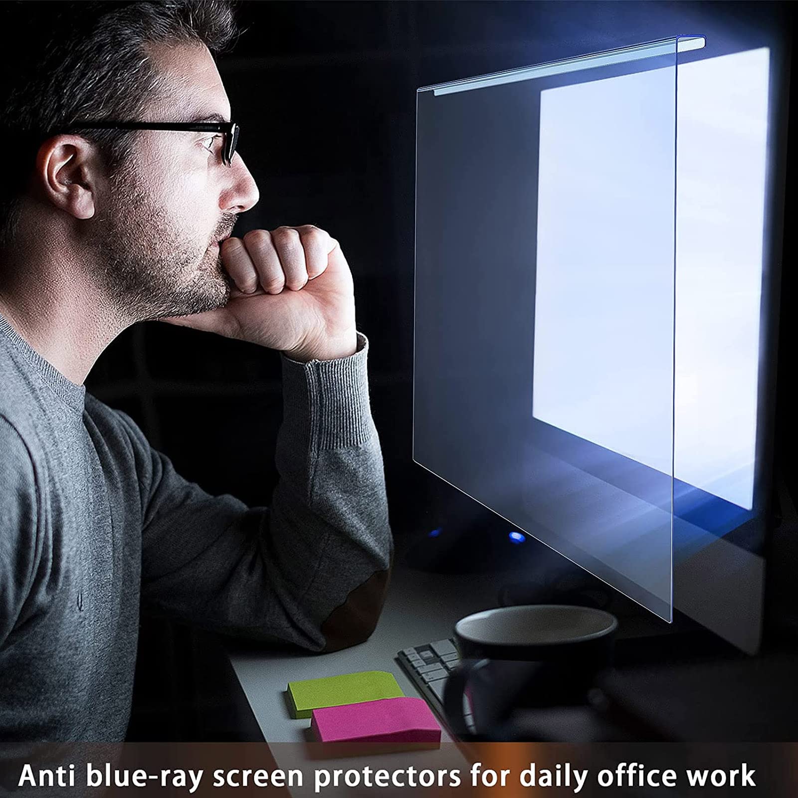 4-32 pouces Filtre Anti Lumière Bleue pour Moniteur d'ordinateur,Anti Blue Screen Protector,Lumière Bleue Panneau de Protection d'écran d'ordinateur,Convient aux Téléviseurs,LCD TV&PC,Amovible