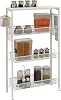 homcom kitchen trolley with 4 levels storage trolley with worktop basket and hooks kitchen help on wheels serving trolley for kitchen bathroom office living room white