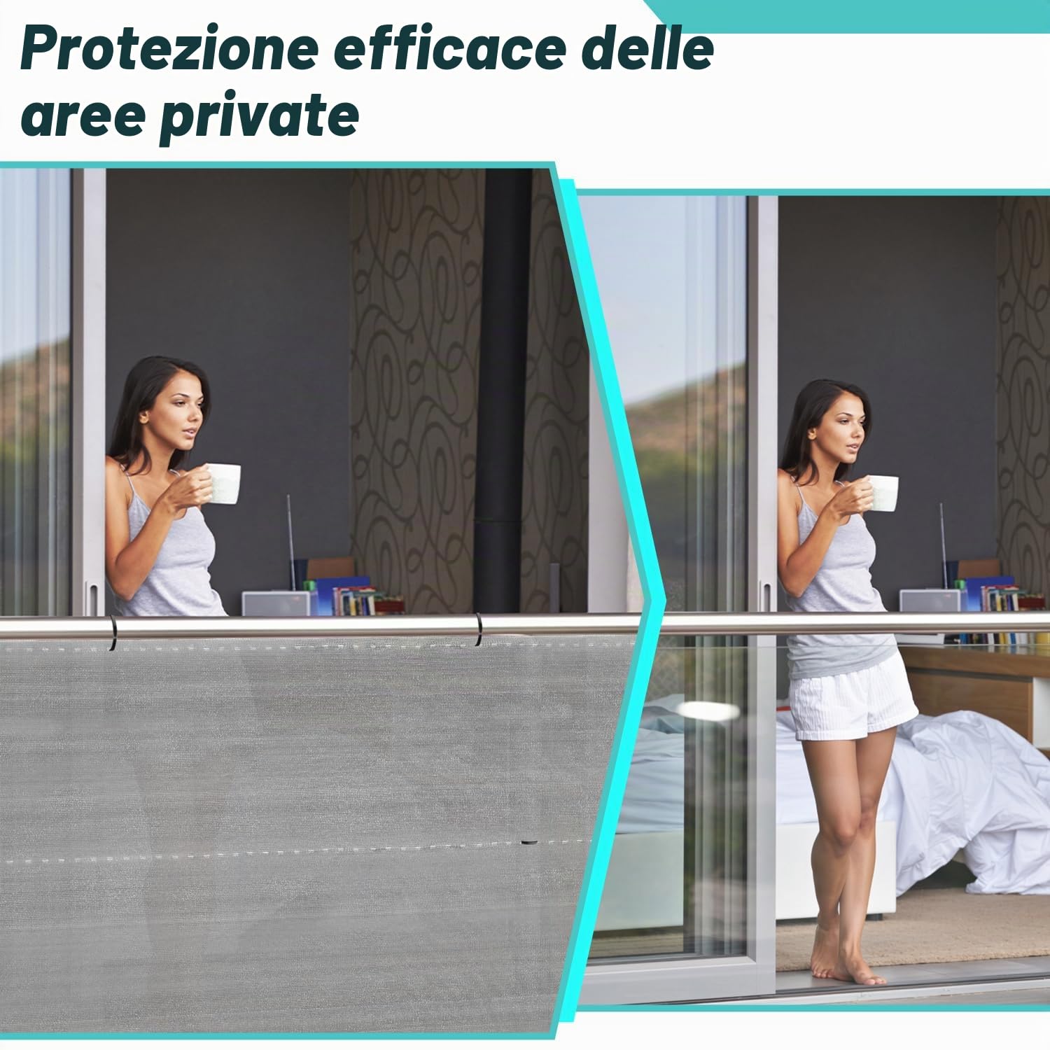 frangivista Rete ombreggiante da Giardino, Protettiva Telo Oscurante per Recinzione, 150 g/㎡ HDPE, 90% Grado di ombreggiatura, per Balcone, ringhiera, terrazza, Antracite, 1,2 x 25 m