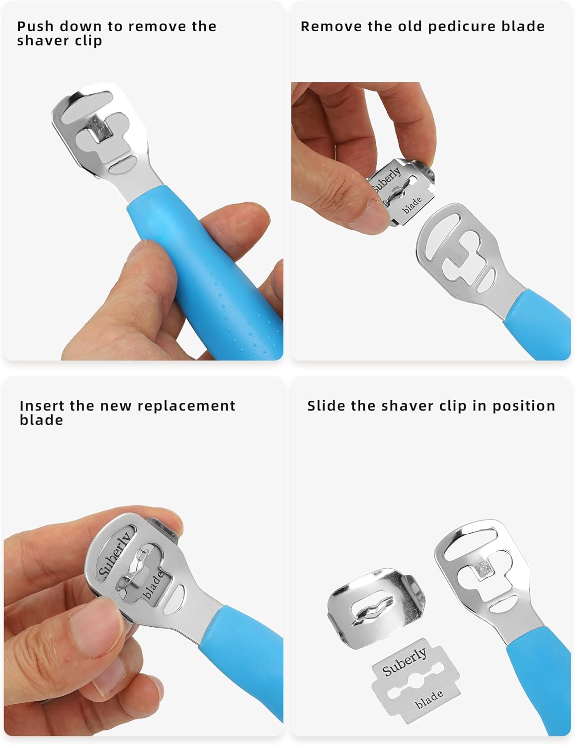Callus Shaver Remover Stainless Steel Callus Trimmers Hard Skin Dry Skin Remover Calluses Planer Pedicure Foot File Tool