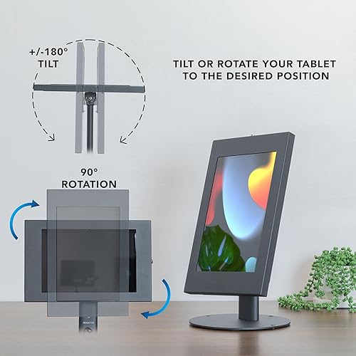 Miniatura 7 de Mount-It! Soporte de encimera de tableta con cerradura para Samsung Tab A9+, S9, S9 FE, S8, A8 - Soporte POS antirrobo, funda de seguridad
