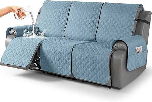 Miniatura 32 de TAOCOCO Fundas reclinables 100% impermeables, fundas de sofá reclinable con correas para las piernas, funda de sofá reclinable reversible para silla
