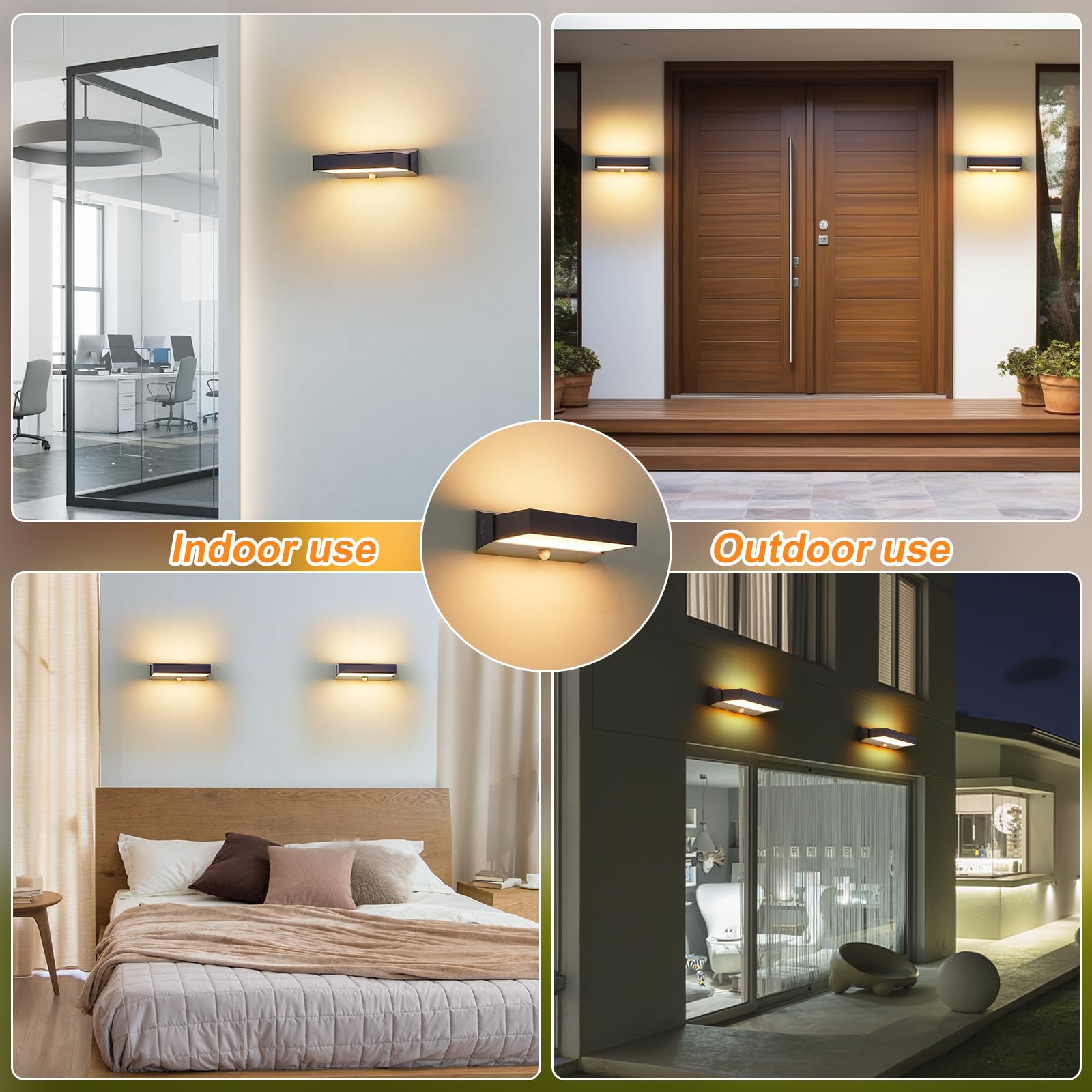 LED Außenlampe mit Bewegungsmelder - IP65 Up Down Wandleuchte Wandlampe aussen Anthrazit, Aussenlampe Außenleuchte Aussenleuchte Wand, Aussenbeleuchtung Außenbeleuchtung Hauswand Terrasse