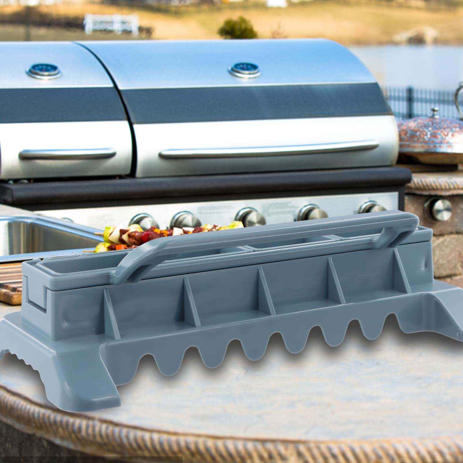 Kebab-Maker Pressa per Spiedini di Kebab, Kebab-Maker in Plastica Portatile, Spiedini di Kebab Manuali, Accessorio per Griglia per Cucina e Campeggio