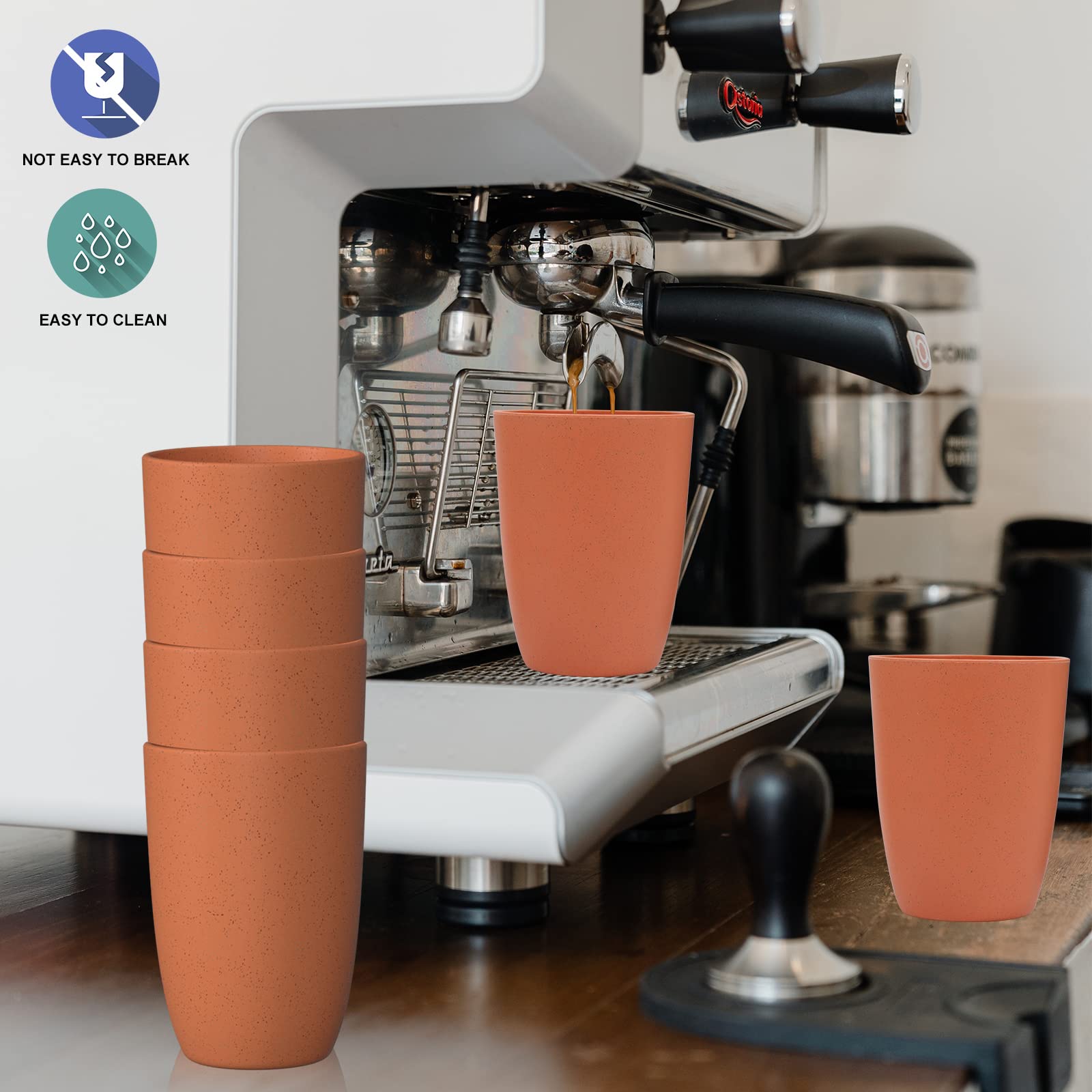 12 Piece Wheat Straw Cups Set - 6 Colors, 12oz & 20oz, Unbreakable