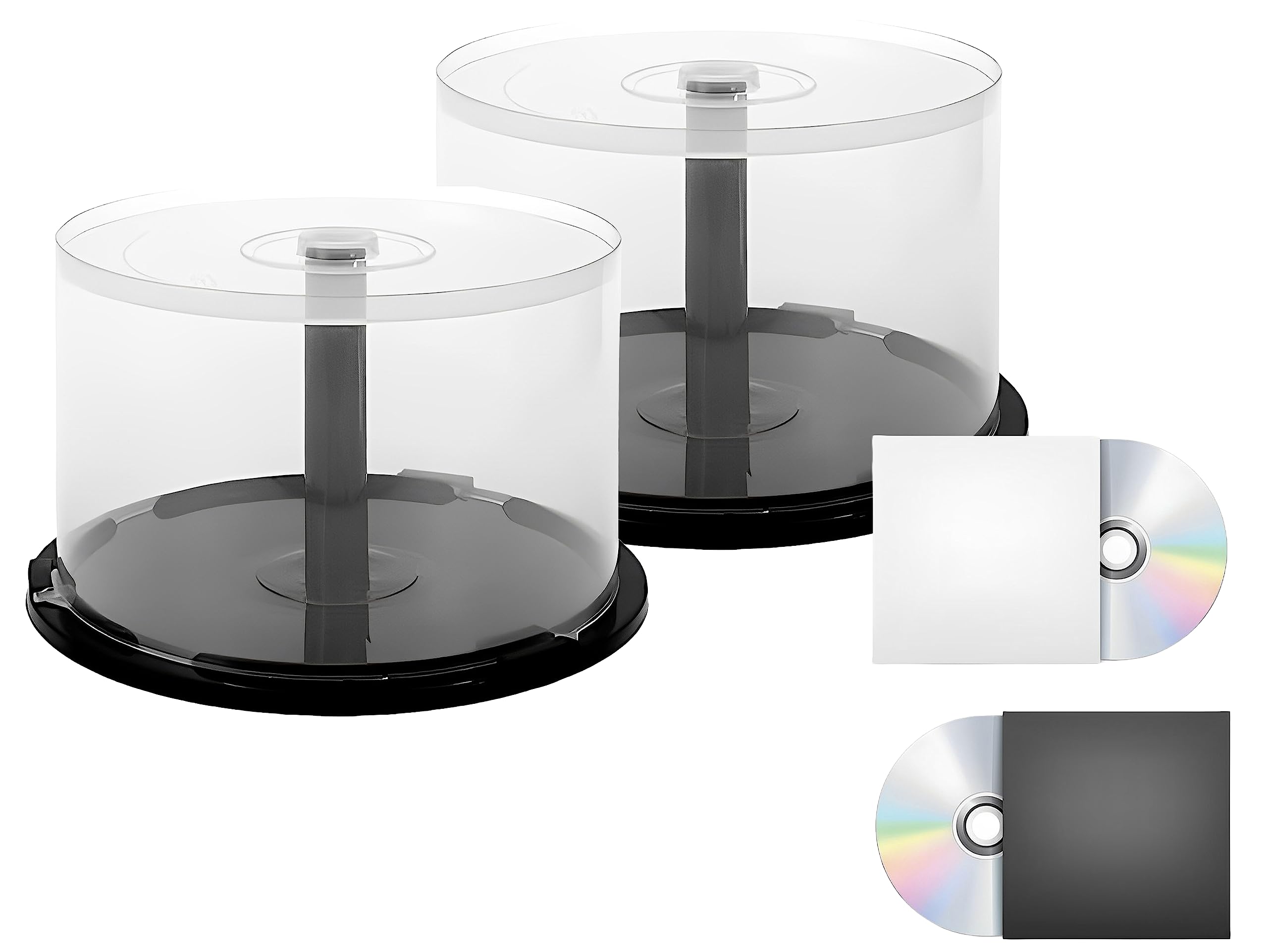 Premium Brand CD-DVD Empty Box I Blu-ray I Mini-DVD I PVC Plastic Storage Container Capacity of 50 Disks (Pack of 10 - with Free 50 PC's DVD Cover)