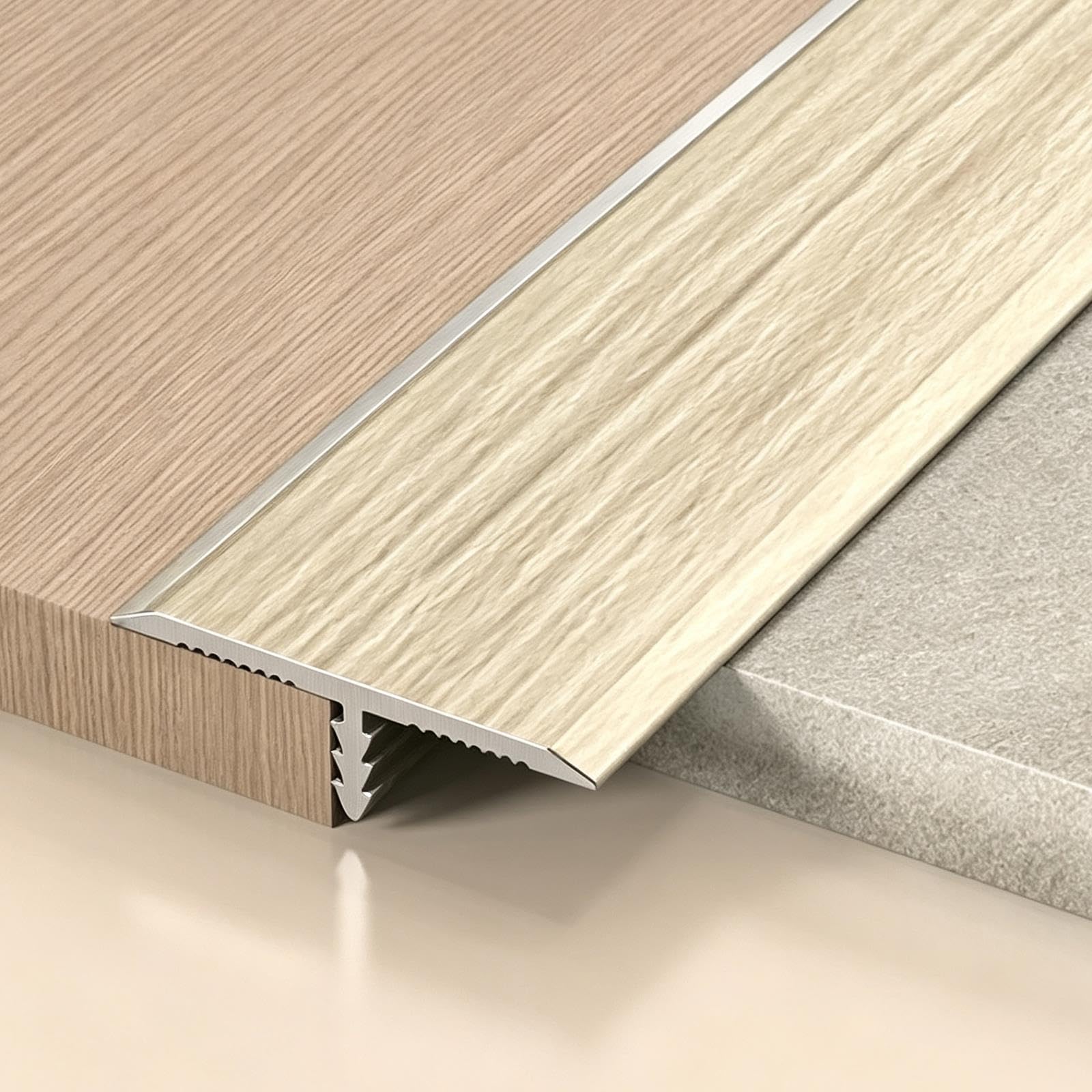 Profilo T Effetto Legno, Transizione in Alluminio per Giunti