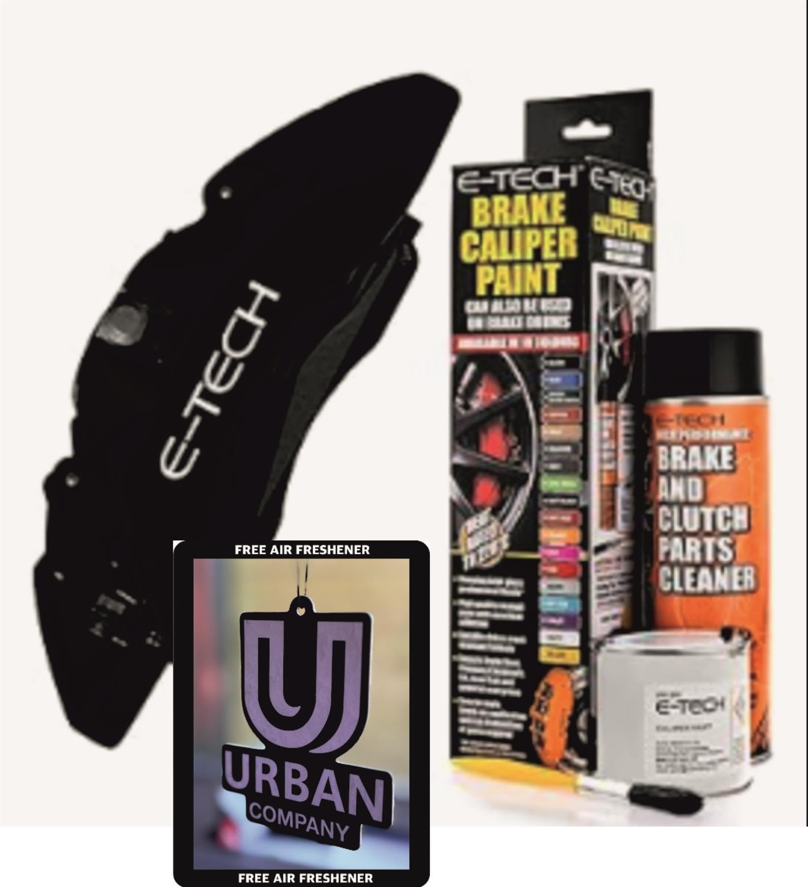 The Urban Company Black Brake Caliper Paint Complete Kit Inc Paint/Cleaner & Brush Enough For Calipers Inc Free Airfreshener