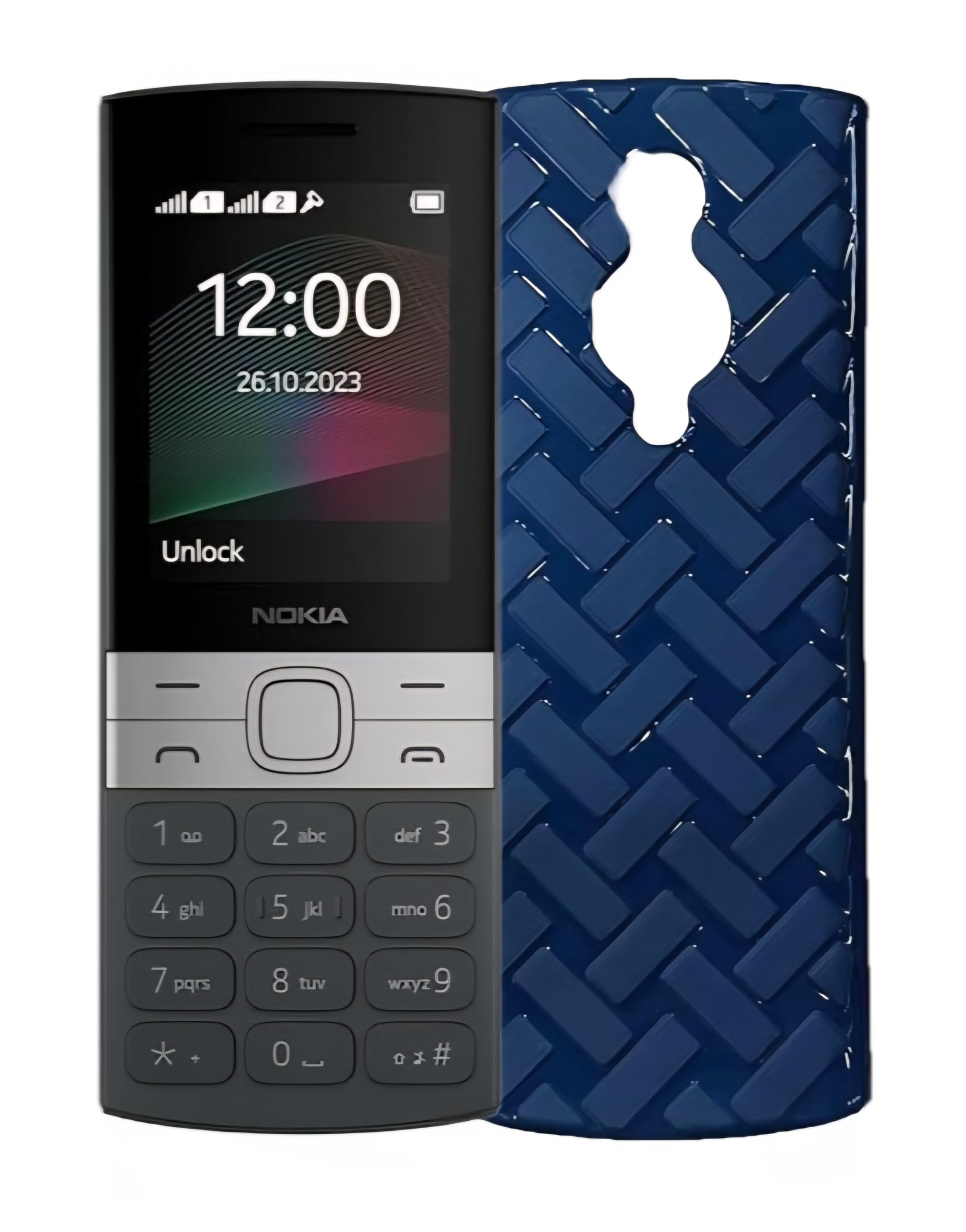 Silicone NPRC Case Ultra-Thin Slim Fit Phone Cases Soft Flexible Light Protective Back Cover for Nokia 150-2023(Blue)