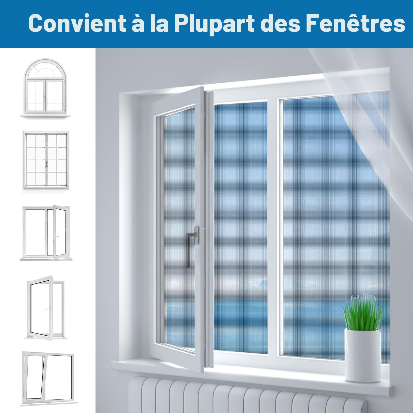 2 Pièce Moustiquaire Fenetre, 130X150cm Toile Moustiquaire Sans Percage Fibre de Verre, Filet anti Moustique a decouper, Tissu Moustique Fenêtre Chat (Noir)