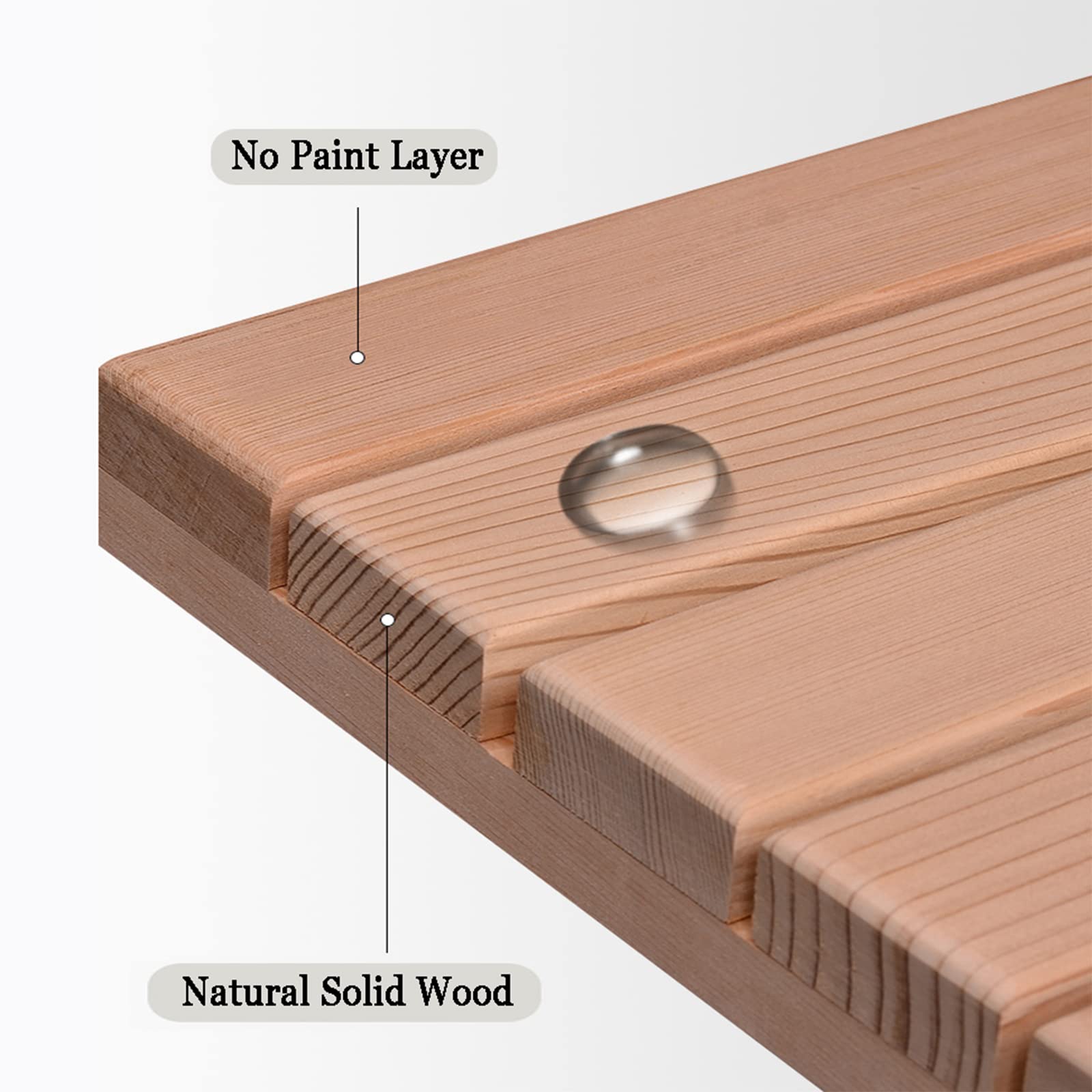 Alfombrilla de ducha de teca impermeable para uso en interiores y exteriores, gran almohadilla antideslizante para ducha, 75 x 85 cm, fácil de limpiar, accesorio de baño de madera