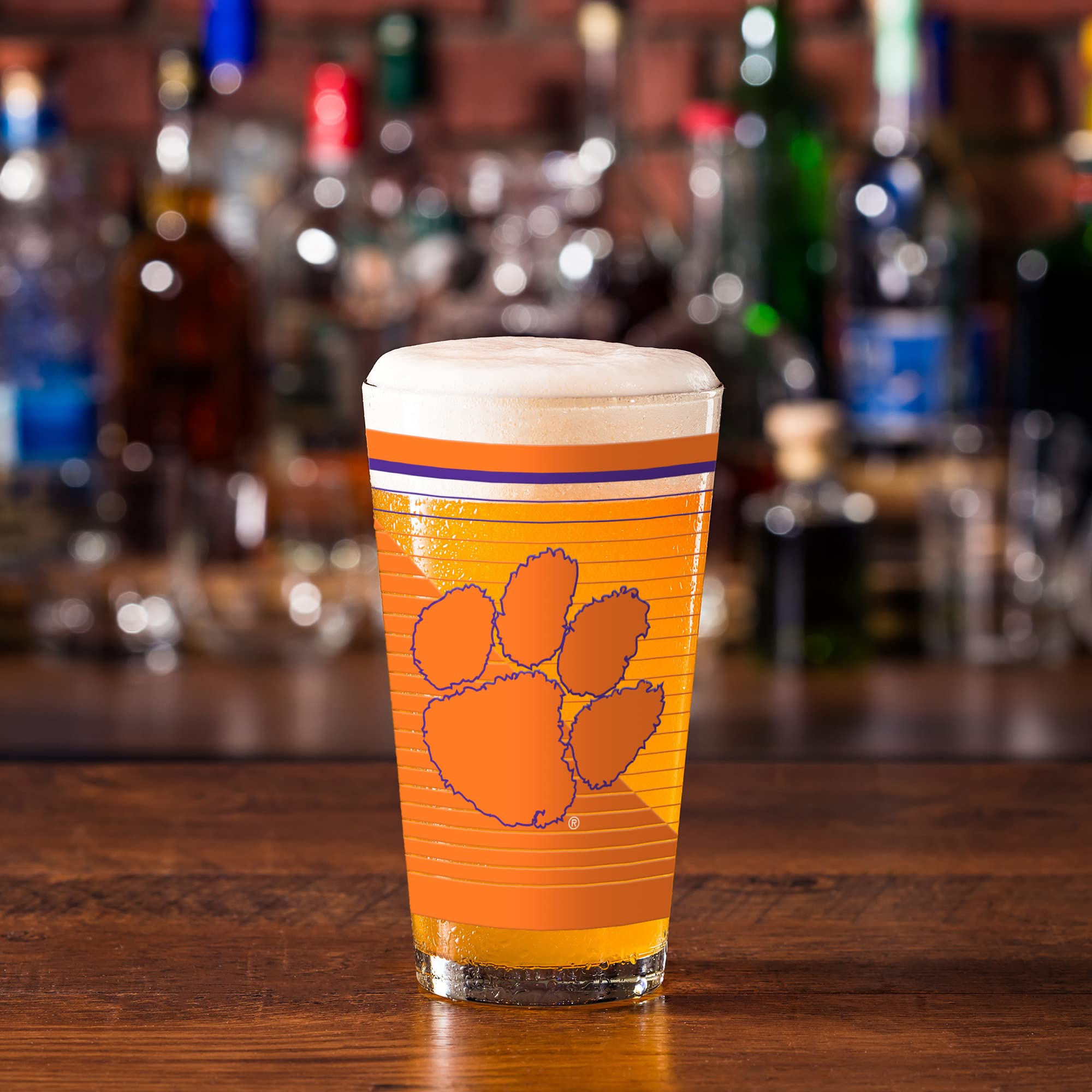 Rico Industries NCAA North Carolina Tar Heels 473.6 g Pint-Gläser mit digital gedrucktem Logo, praktisches 2er Set klassische Trinkgläser für Fans, spülmaschinenfest