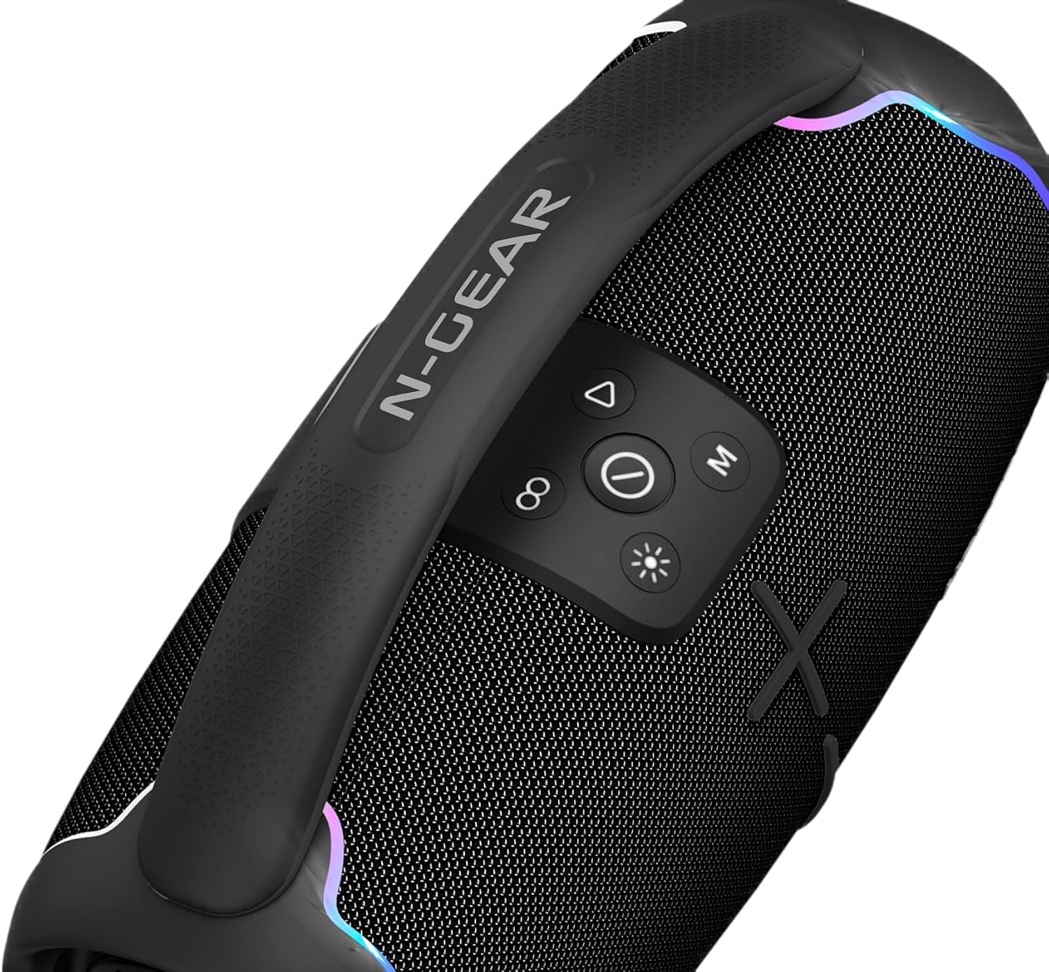 N-Gear NRG 200 Bluetooth Lautsprecher mit Licht und Tragegriff, 200 Watt Musikbox Bluetooth Kabellos, USB oder AUX verbinden mit 2 Handy, bis zu 8 Stunden Musik, Bluetooth Box Outdoor IPX5 wasserdicht