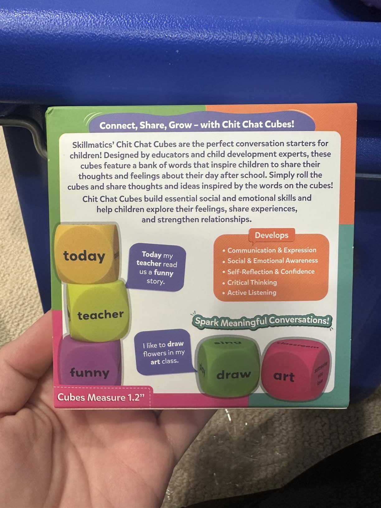 Skillmatics Conversation Cubes for Kids - 8 Foam Cubes for Social-Emotional Learning, Classroom & Back-to-Scho