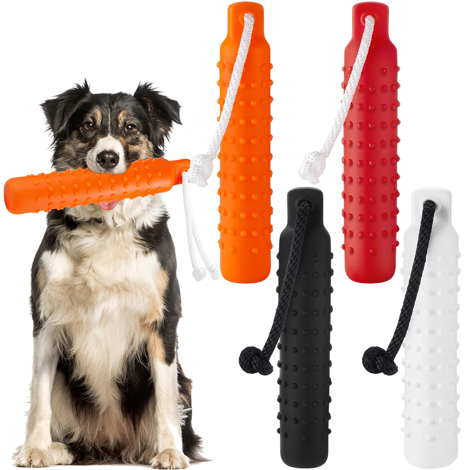 Blueweenly Polychrome Dog Bumper Toy Training Dummy, 4 Pcs