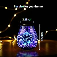 Vista 3 de Glass Electric Wax Melt Warmer Oil Burner with Stable Heating PTC Reusable Silicone Tray 7 Colorful Changing Led Light Night Light Scent Warmer for