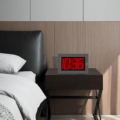 Miniatura 8 de SUPLEDCK Reloj despertador digital, reloj de pared con pantalla LED grande, 3 niveles de brillo ajustable, modo de visualización de 12 horas,