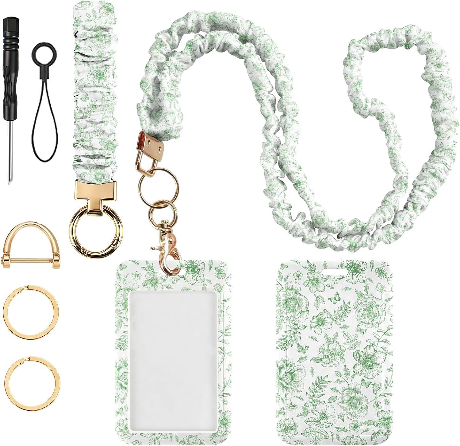 Teacher Lanyard, Scrunchie Lanyard with ID Badge Holder for Women