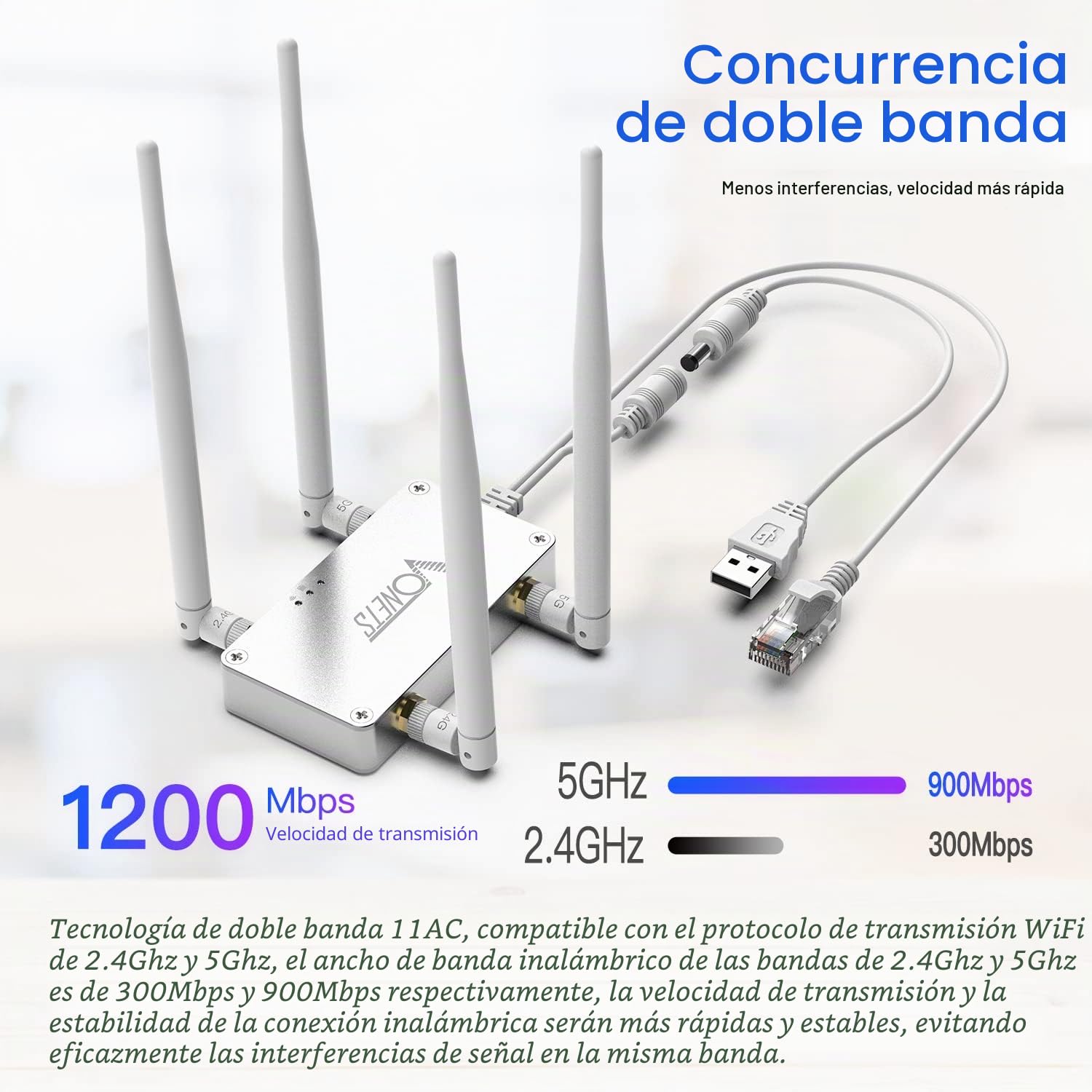 Vonets VBG1200 AC1200 2.4GHz 5GHz Puentes, repetidores y enrutadores Wi-Fi industriales de Doble Banda, el Mejor Socio para Sistemas de Seguridad, balanzas electrónicas y Equipos médicos