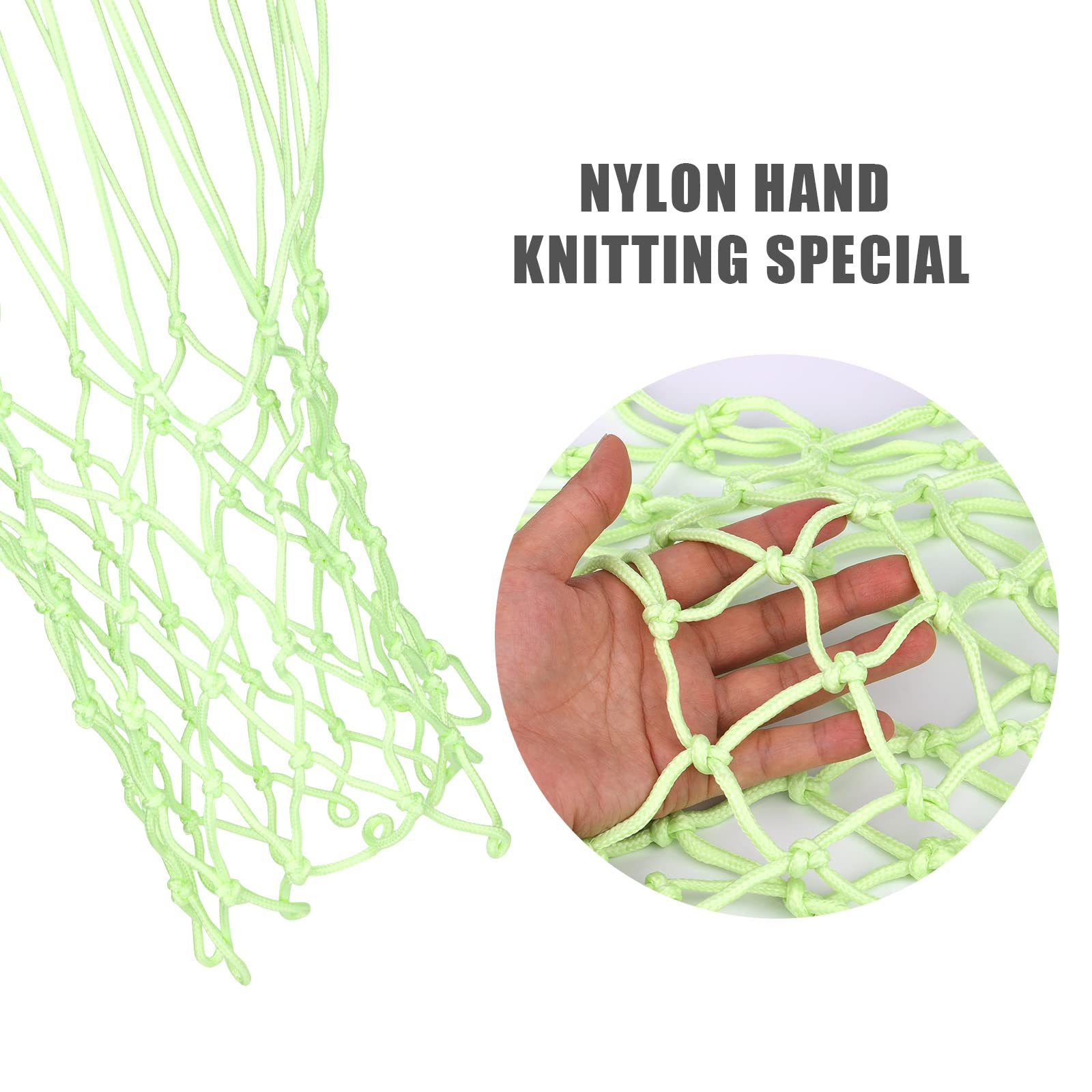 SAVITA 1pz Rete da Basket Luminosa, Nylon Robusto Rete per Canestro Retina Basket Energia Solare Rete Pallacanestro Fluorescente Verde per Esterno Sport Stadio Scuola (12 Loop di Dimensioni Standard)