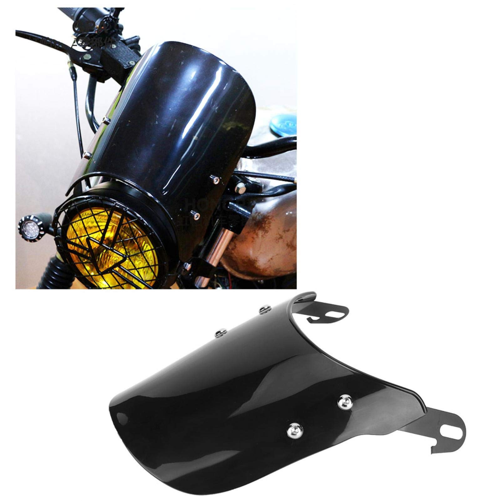 Qiilu motocyklowa przednia szyba, uniwersalna motocyklowa przednia szyba deflektor wiatrowy do