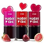 ETUDE Dear Darling Water Tint 3 SET (Strawberry Ade, Cherry Ade, Red Grapefruit Ade, 9g*3) | Vivid Color Lip Stain with Moisturizing Weightless & Non-sticky Finish | Korean Makeup, Perfect for Gift